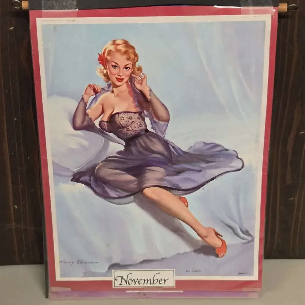 Reusable Pin Up Calendar Vintage Style Art Elvgren Moran Frahm Petty Bradley